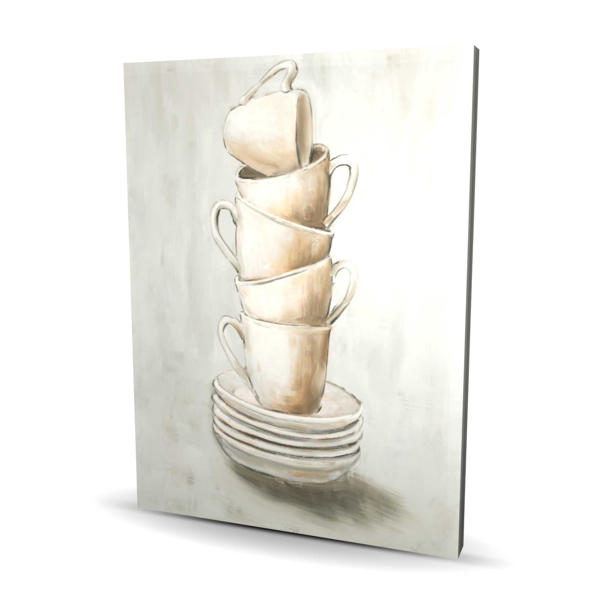 C1RC3648W7OQC3 36 x 48 in. Stacked Cups - Beige Still Life Canvas for Home Decor