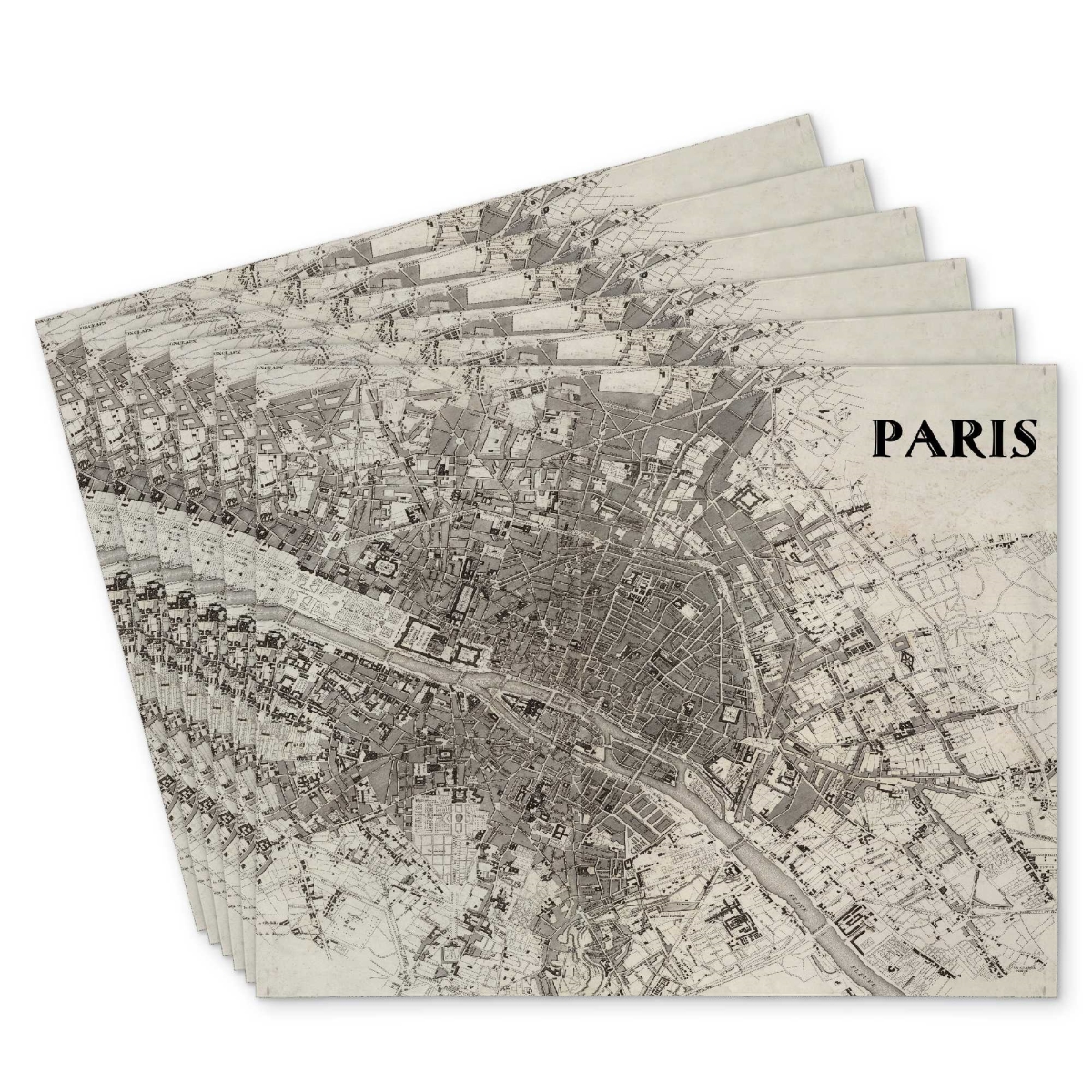Picture of Begin Home Decor C6PP1418O42RDK 14 x 18 in. Paris Polyester Placemat - Stylish Home Decor Accessory - Set of 6