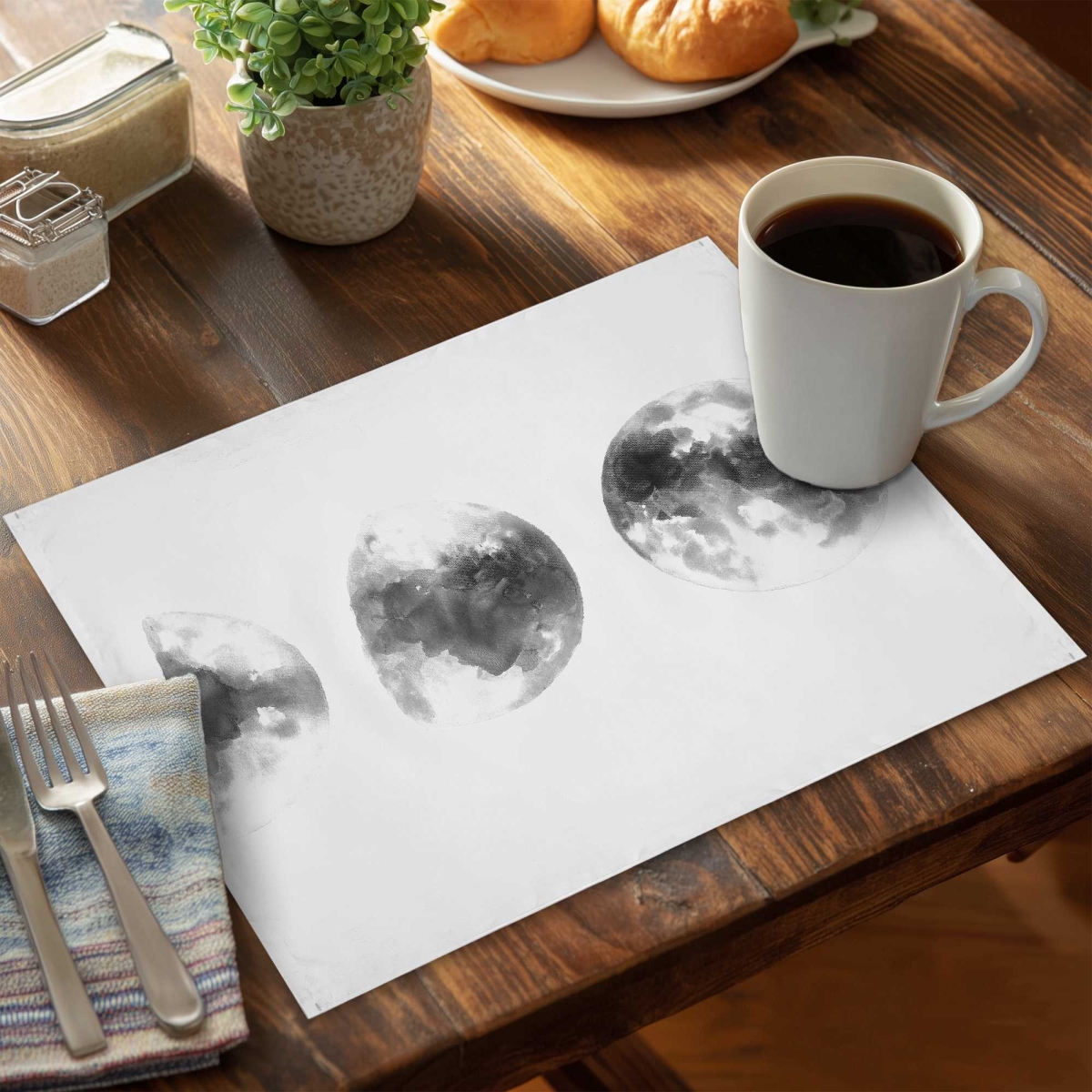 Picture of Begin Home Decor C6PP1418QESUV4 14 x 18 in. Eclipse in Several Phases - Polyester Placemat - Set of 6