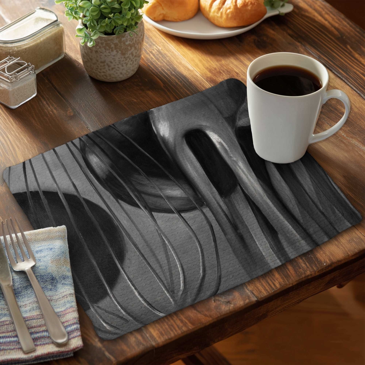 Picture of Begin Home Decor C6BP1418RVD8TV 14 x 18 in. Braided Polyester Placemats - Stylish Kitchen Tools - Set of 6