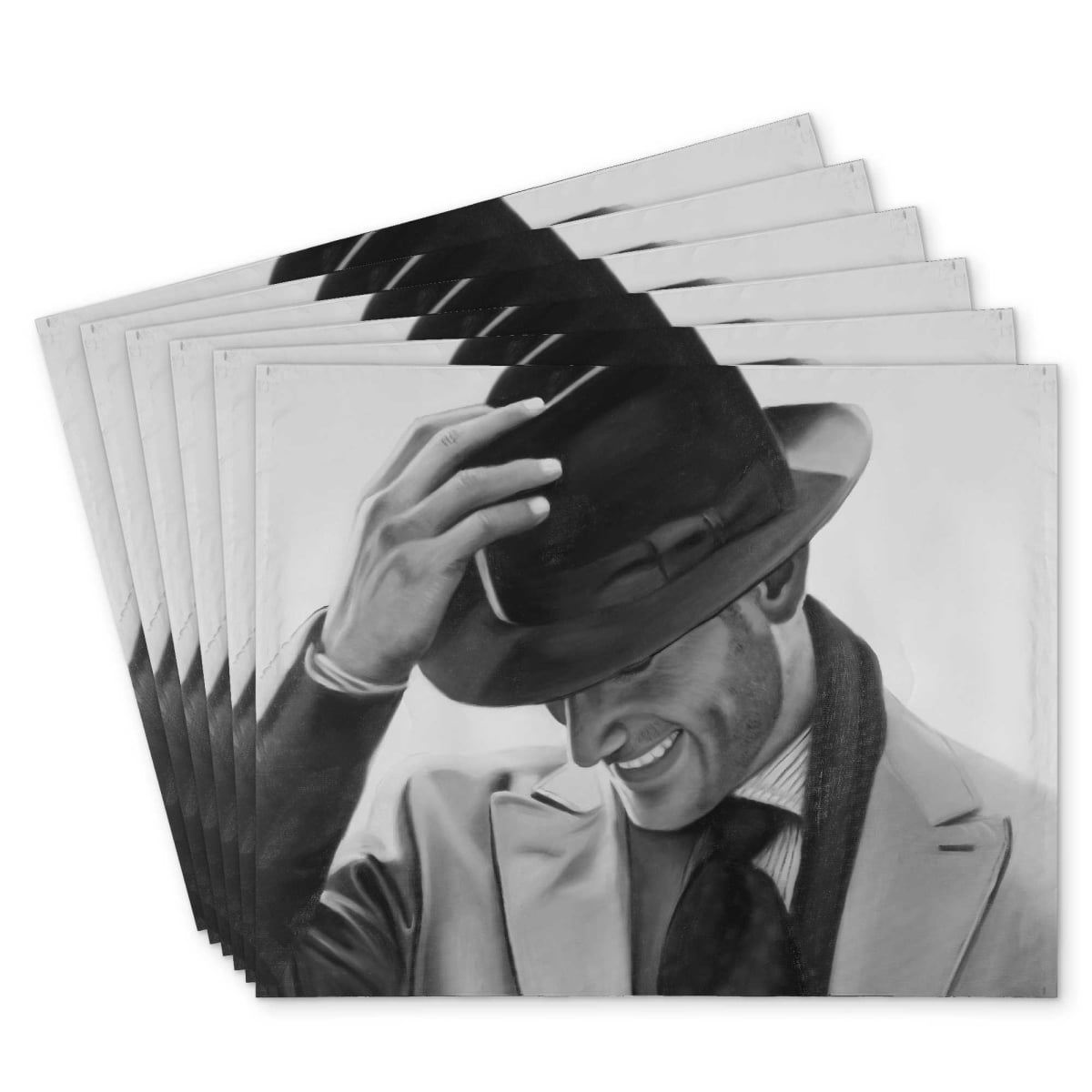 Picture of Begin Home Decor C6PP14180F8YRA 14 x 18 in. Well-Dressed Man Polyester Placemat for Stylish Home Decor - Set of 6