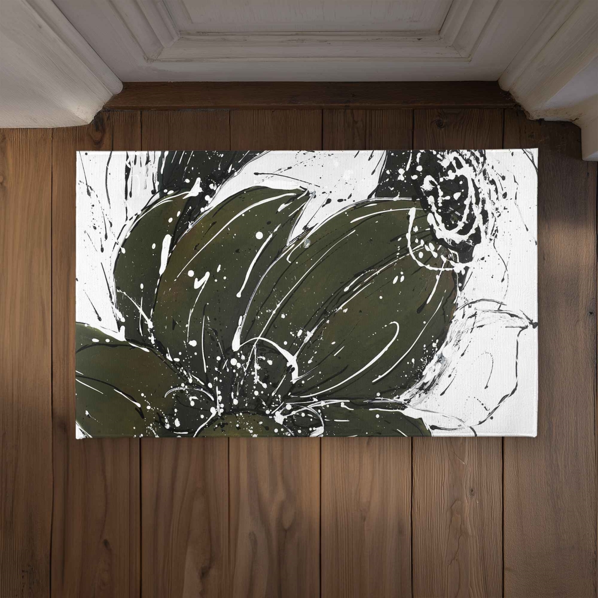 CODM2134NFI82C 21 x 34 in. Abstract Flower with Paint Splash - Modern Floral Door Mat