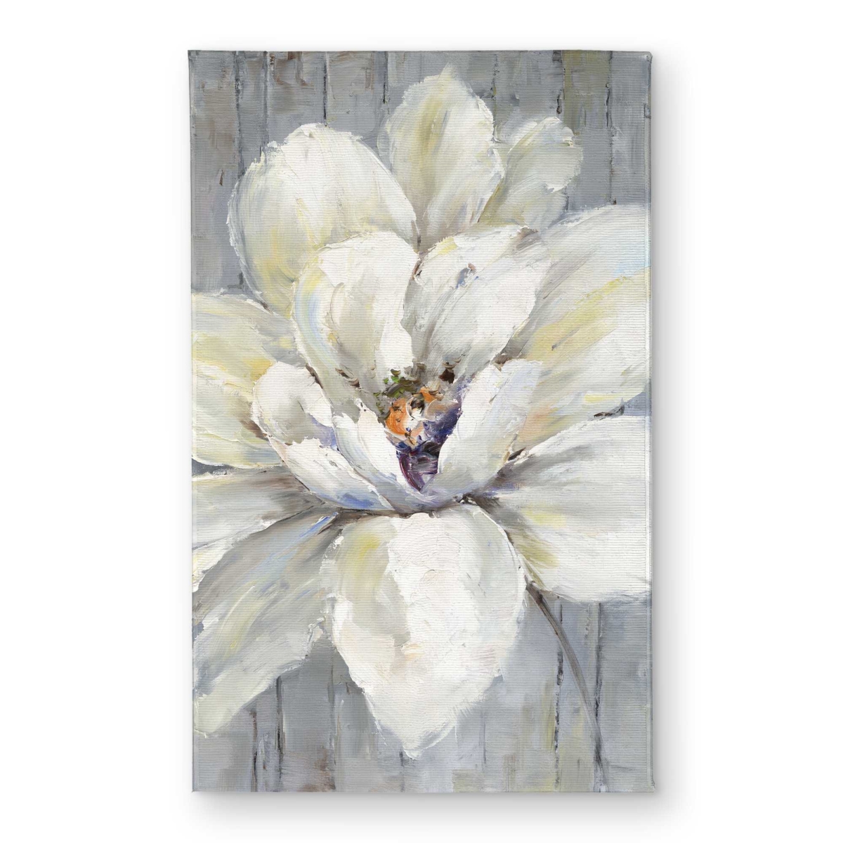 CODM2134QK67WT 21 x 34 in. White Flower on Wood Door Mat - Botanical Home Decor