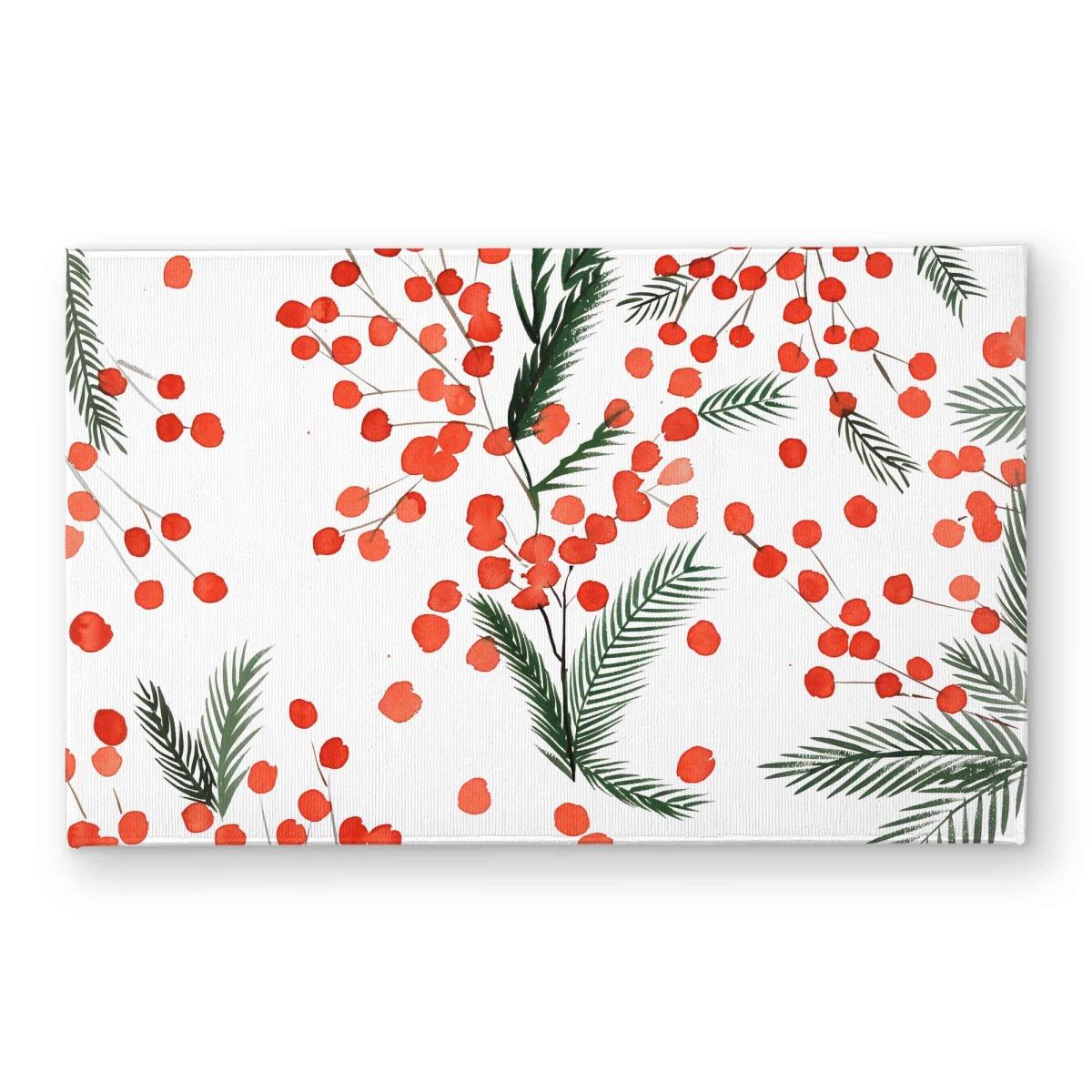CODM2134RNWEYA 21 x 34 in. Mistletoe Leaf Pattern - Trees Illustrative Door Mat