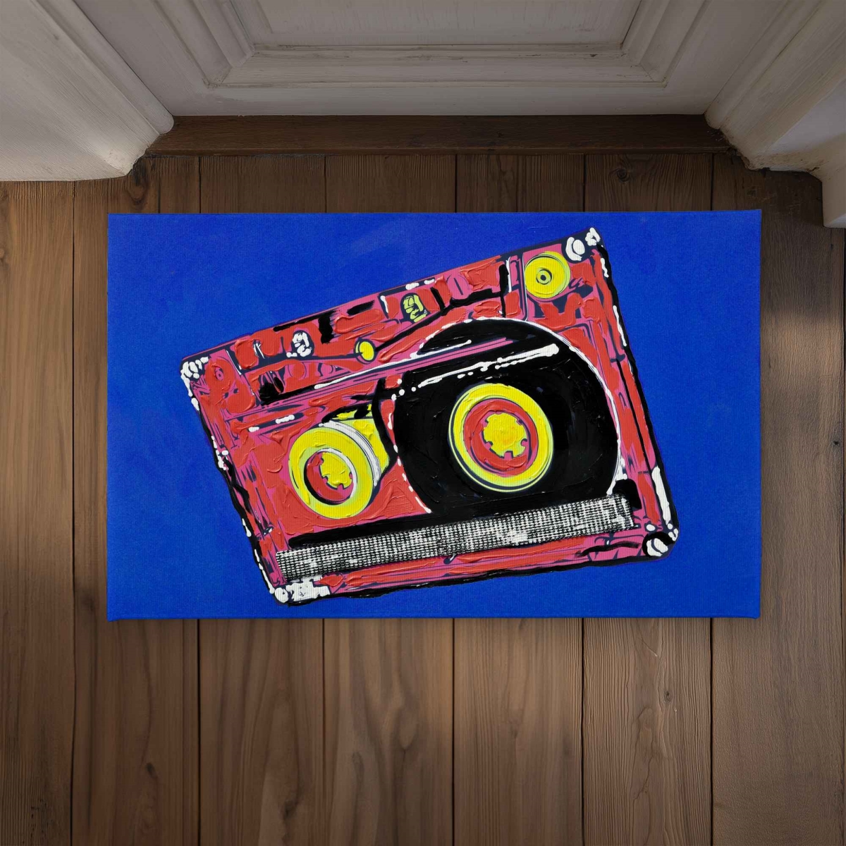 CODM2134SN2TKC 21 x 34 in. Tape Player Door Mat - Contemporary Musical Home Decor