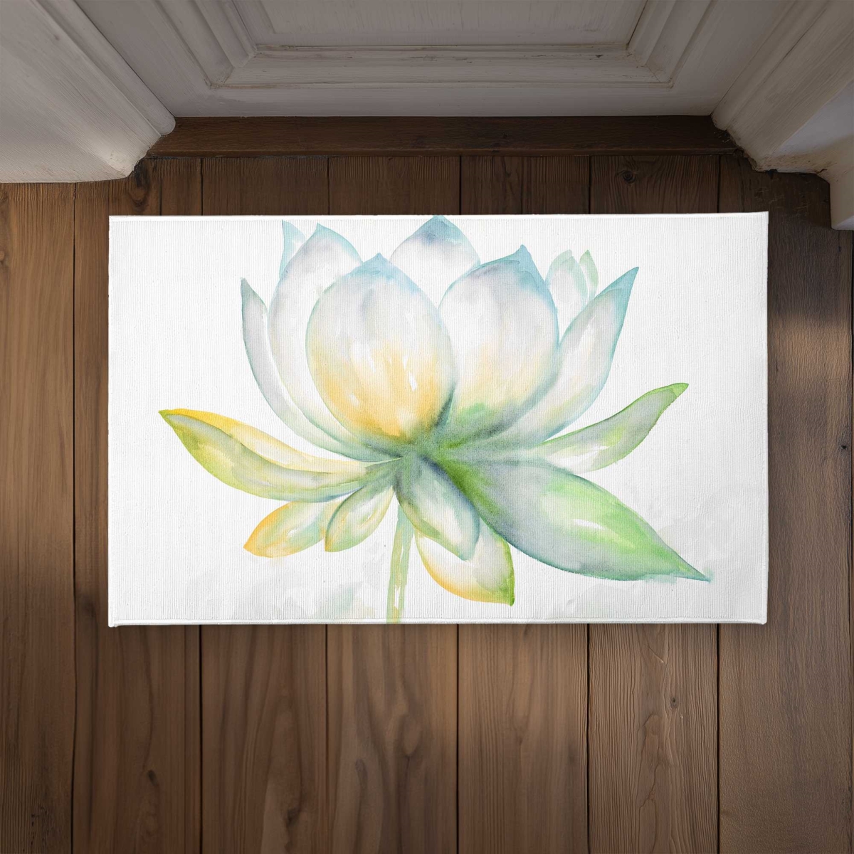 CODM2134VYAP3V 21 x 34 in. Lotus Flower Exotic Botanical Door Mat - Home Decor Accent