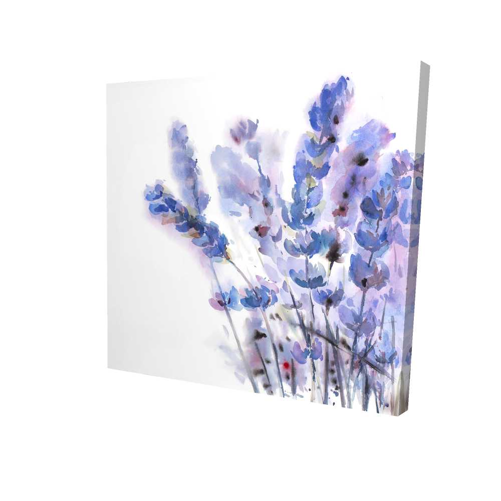 2080-3636-FL230 36 x 36 in. Watercolor Lavender Flowers - Rustic Canvas Home Decor