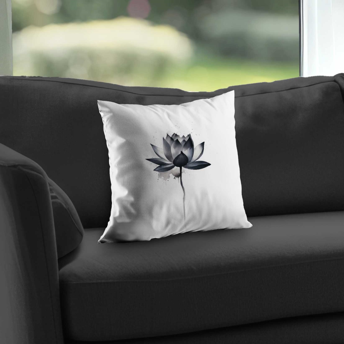 C1PC1414BHDZO1 14 x 14 in. Dripping Flower - Silver Floral Poly Twill Throw