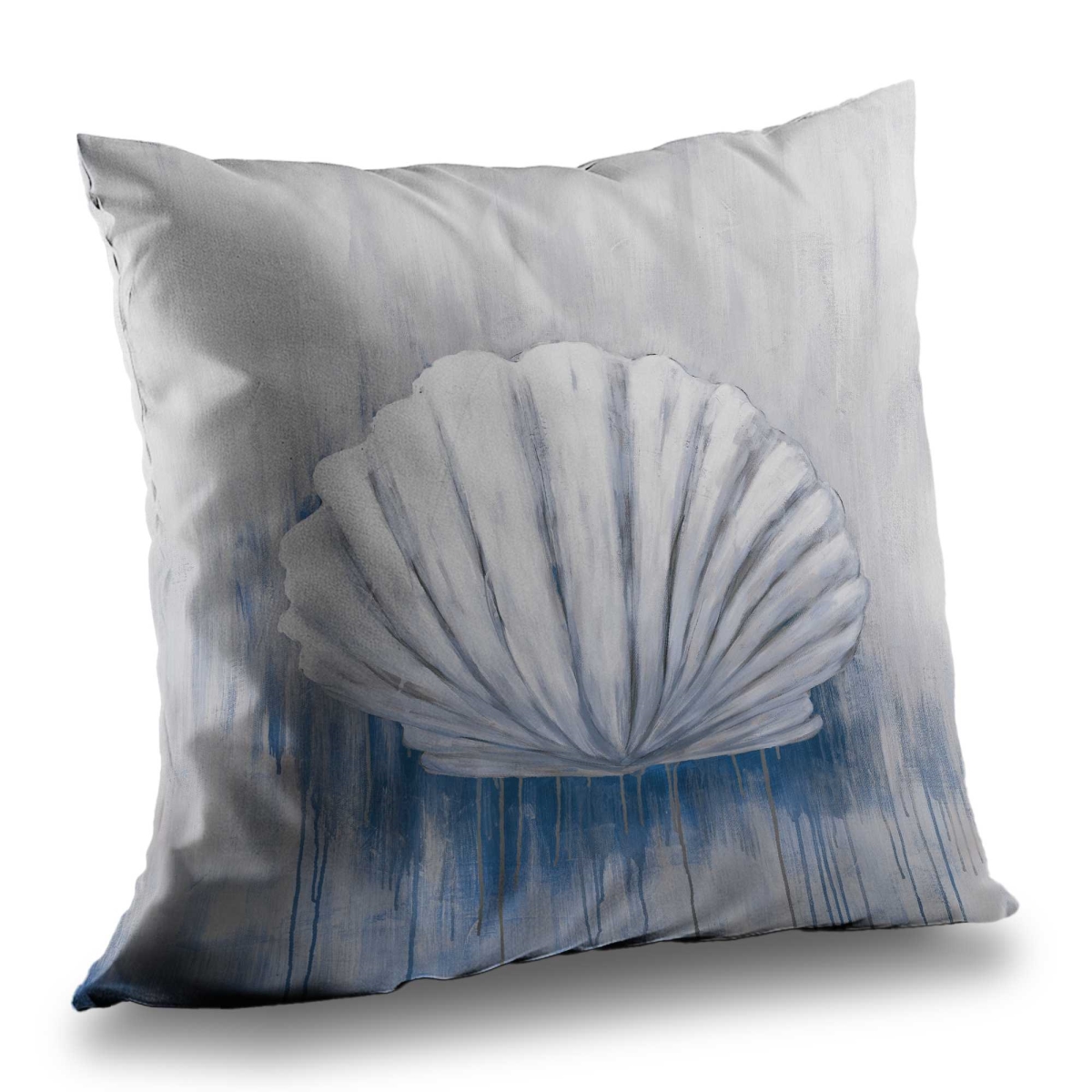 C1PC1414FDG7YM 14 x 14 in. Blue Feston Shell - Coastal Poly Twill Throw for Home Decor