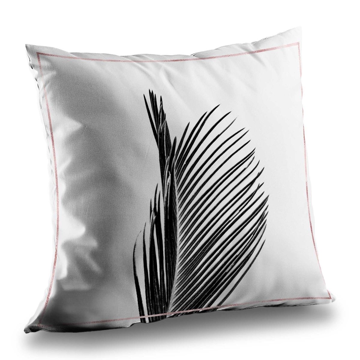 C1PC1414N201YT 14 x 14 in. Areca Palm with Rose Line - Exotic Poly Twill Throw - Decor