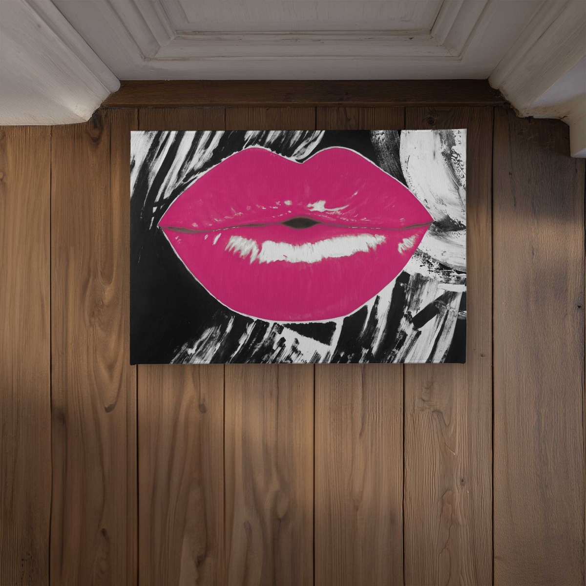 CODM1724EVEUV2 17 x 24 in. Pink Glossy Lips Door Mat - Figurative Romantic - Indoor & Outdoor