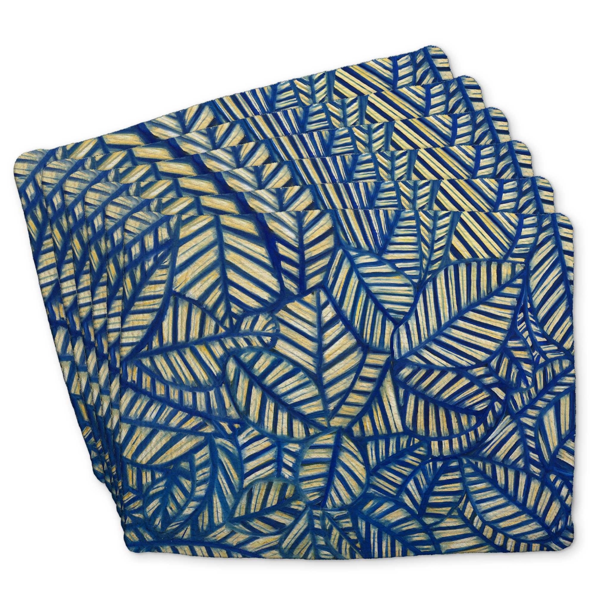 Picture of Begin Home Decor C6BP1418UFZBV3 14 x 18 in. Leaves Patterns Braided Polyester Placemat - Home Decor - Set of 6