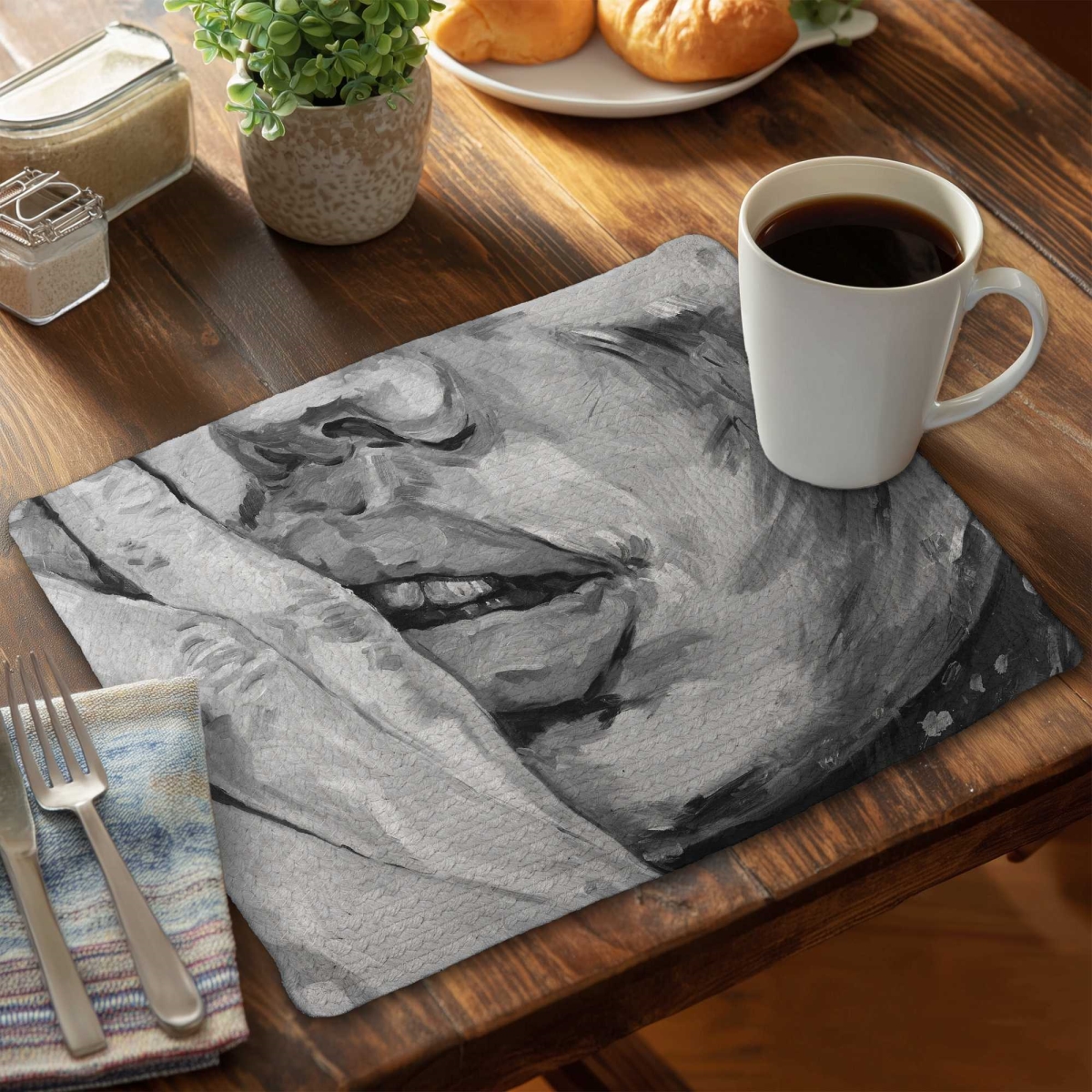 Picture of Begin Home Decor C6BP1418YHV2Z8 14 x 18 in. Luscious Lips - Braided Polyester Placemat for Home Decor - Set of 6