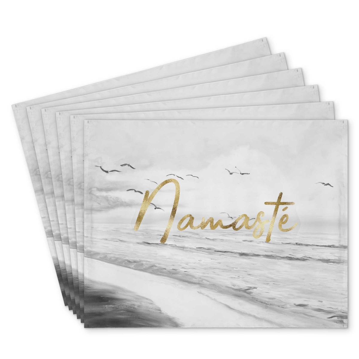 Picture of Begin Home Decor C6PP14180706WC 14 x 18 in. Namaste Polyester Placemat - Stylish Home Decor Accent - Set of 6