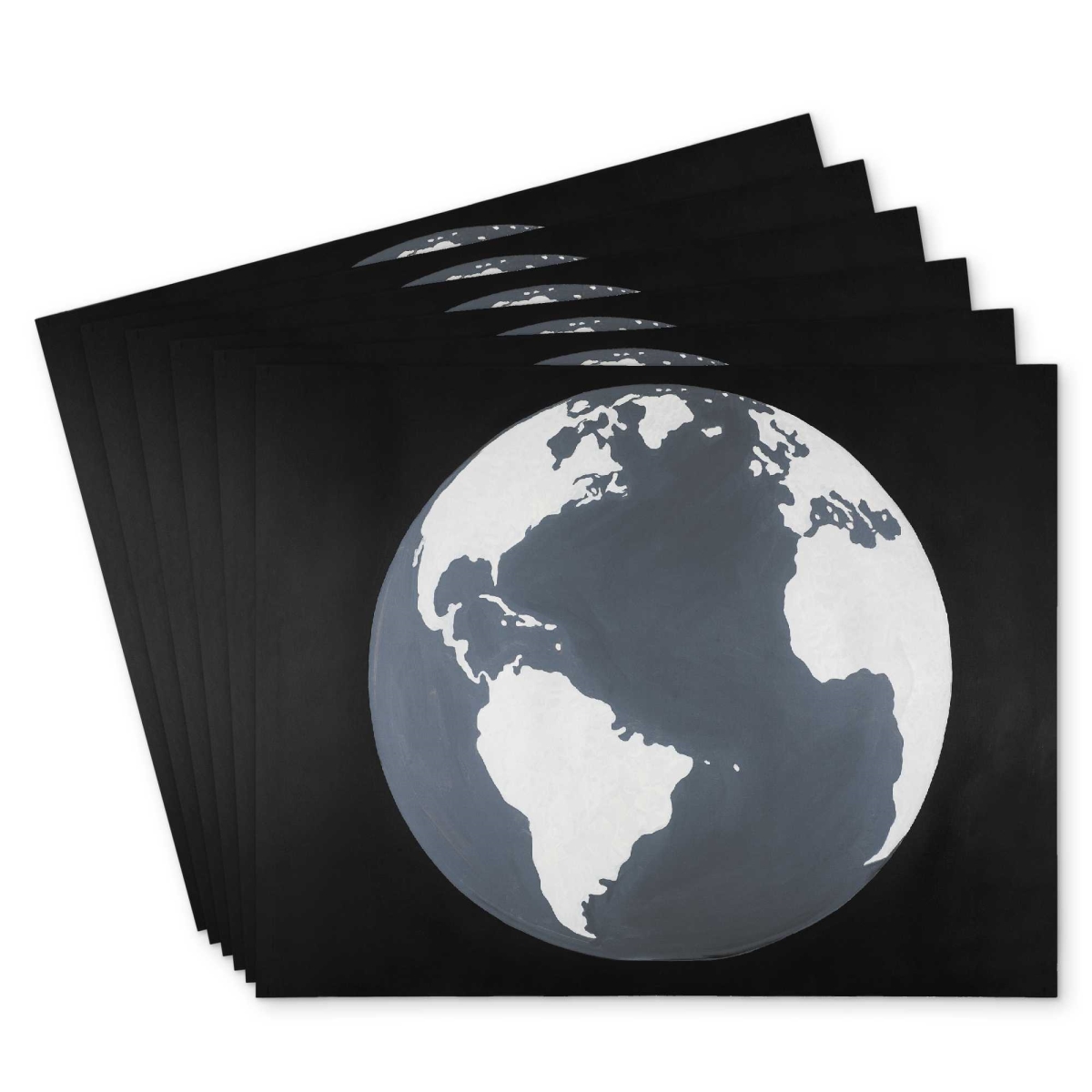 Picture of Begin Home Decor C6PP14186JX84N 14 x 18 in. Earth Satellite View Polyester Placemat - Home Decor Accent - Set of 6