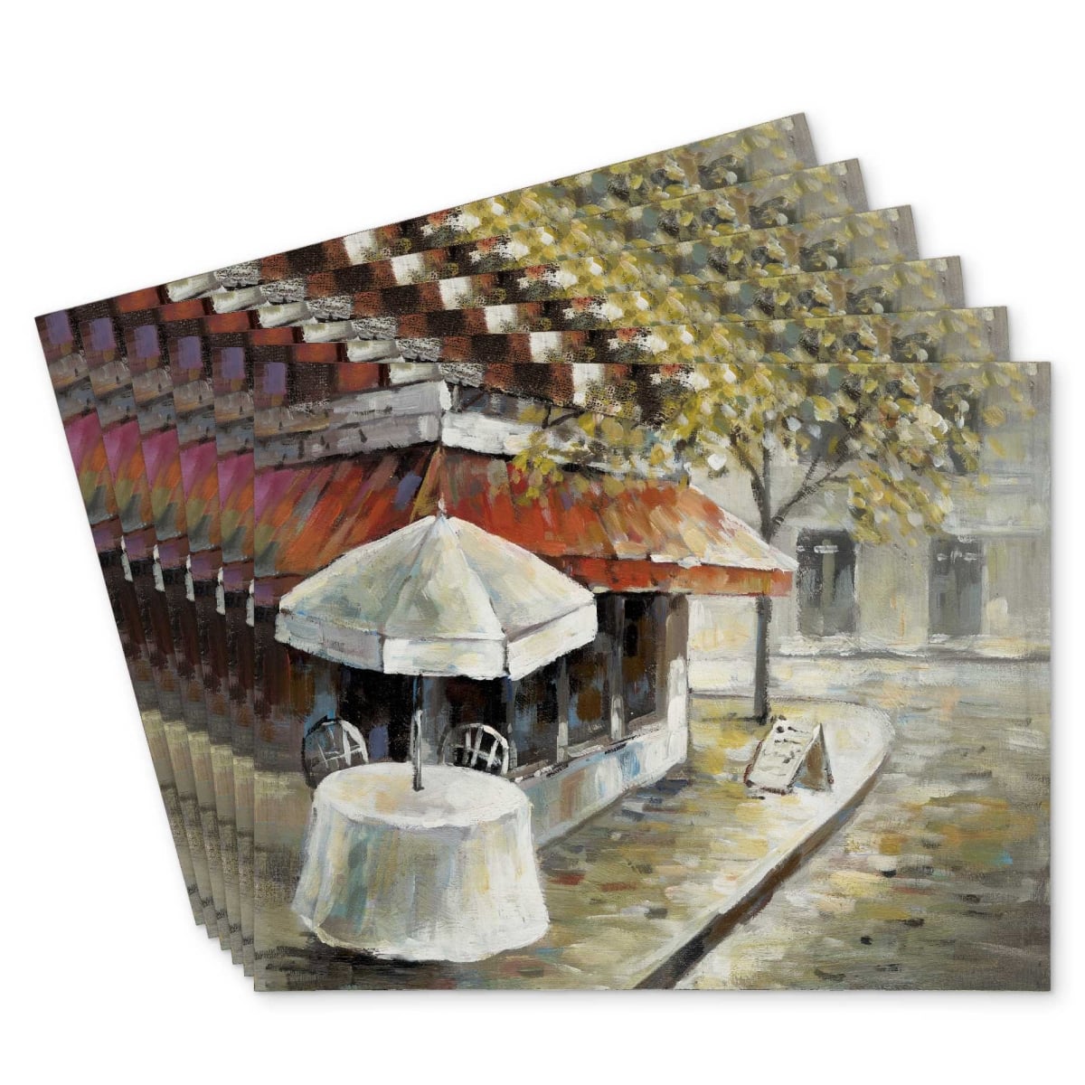 Picture of Begin Home Decor C6PP14186TMM2Q 14 x 18 in. Deserted & Sunny Street Polyester Placemat - Home Decor - Set of 6