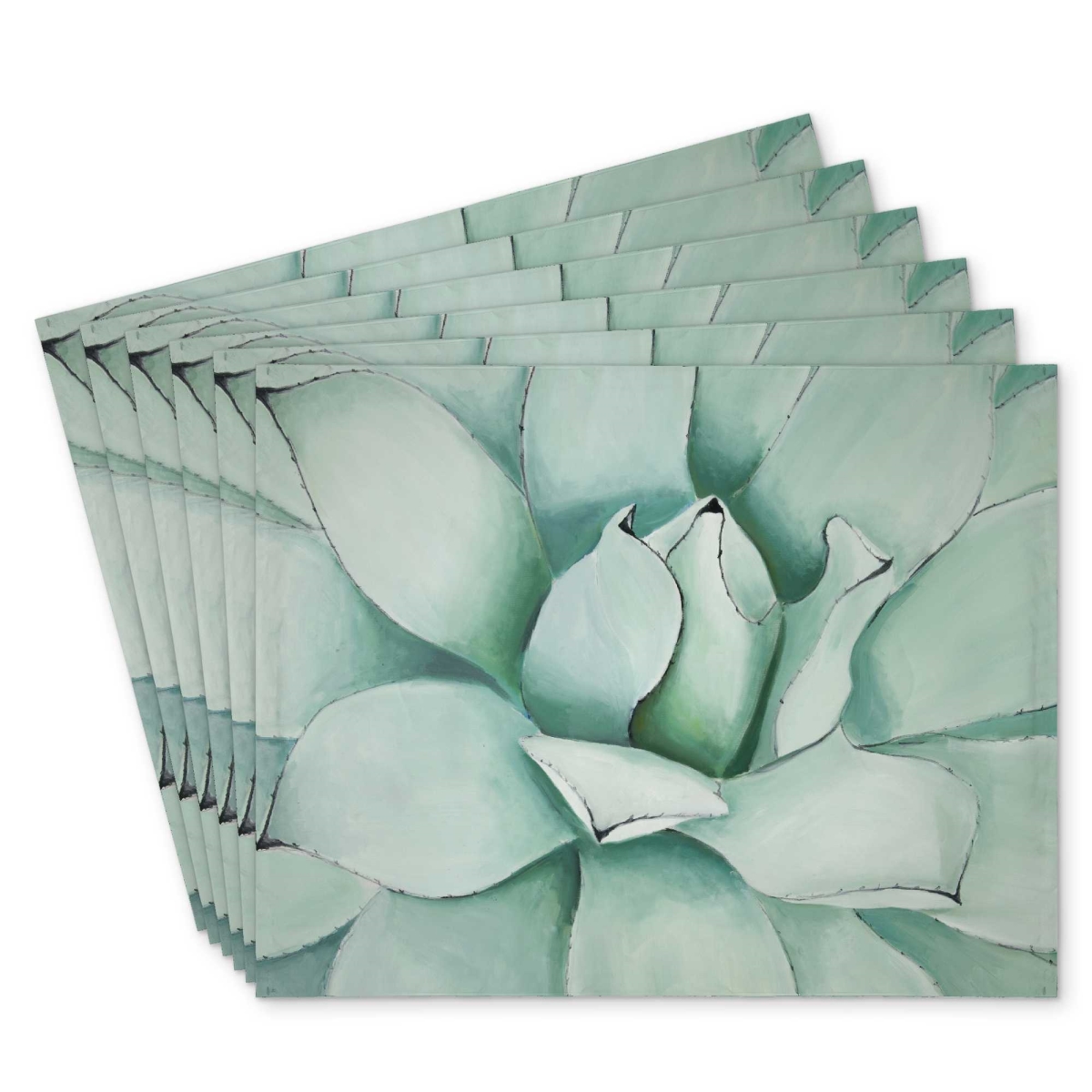 Picture of Begin Home Decor C6PP14186V4J8A 14 x 18 in. Succulent Closeup Polyester Placemat - Home Decor Accent - Set of 6