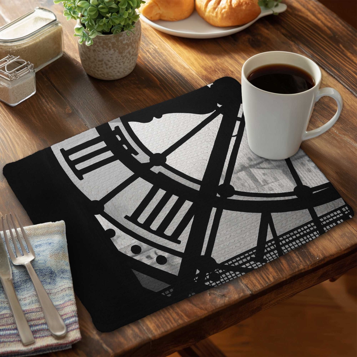 Picture of Begin Home Decor C6BP1418AJ1NXF 14 x 18 in. Braided Polyester Placemat Set - Clock At Orsay Museum Decor - Set of 6