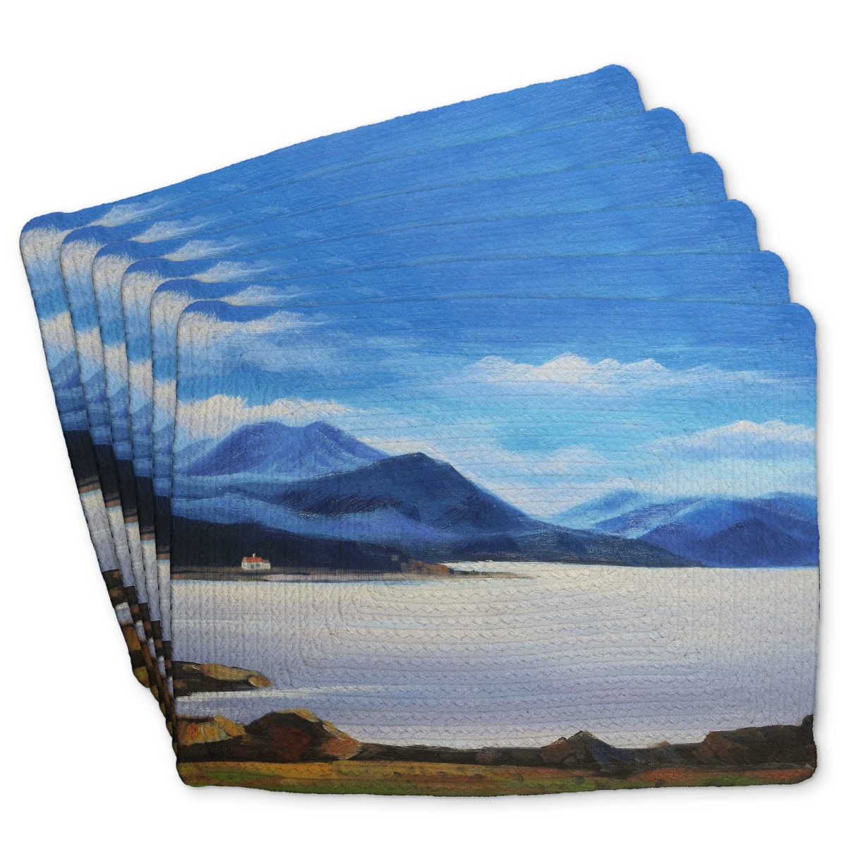 Picture of Begin Home Decor C6BP1418BLF8HP 14 x 18 in. Scottish Highlands Braided Polyester Placemat - Home Decor - Set of 6