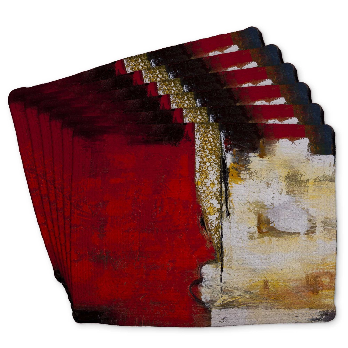 Picture of Begin Home Decor C6BP1418JL6AQH 14 x 18 in. Abstract Industrial Art Placemat - Braided Polyester Decor - Set of 6