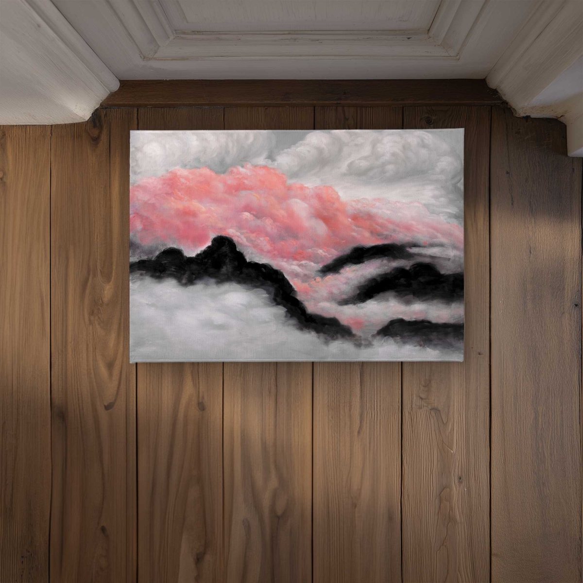 CODM1724YMB2OI 17 x 24 in. Gray & Pink Clouds - Modern Mountains Door Mat