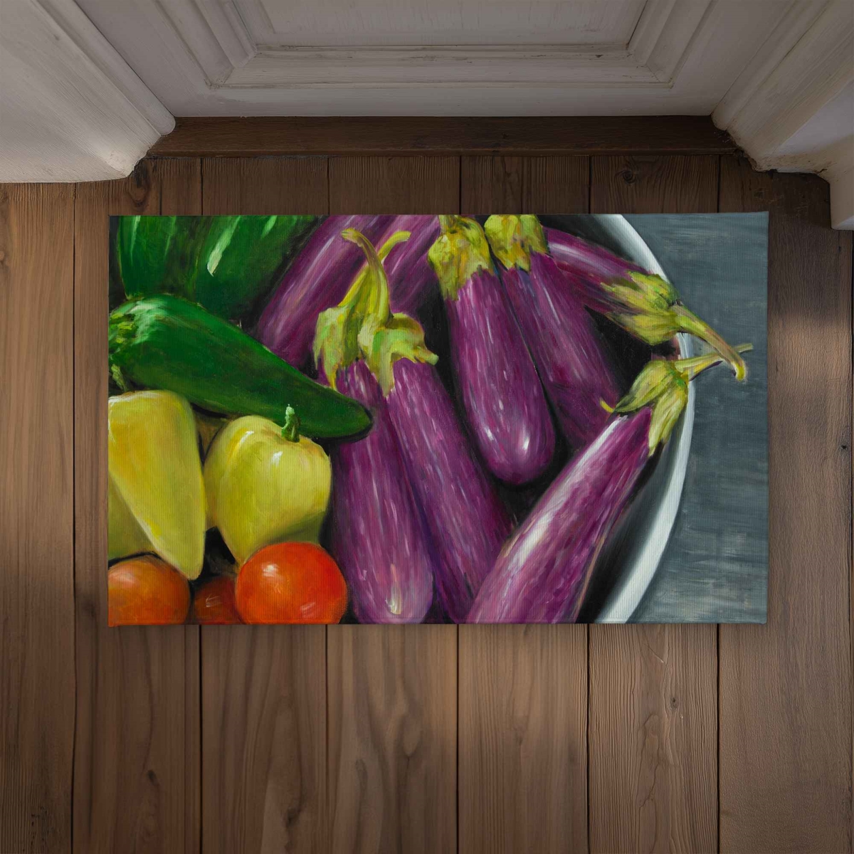 CODM213410WB7L 21 x 34 in. Bowl of Vegetables Door Mat - Hyperrealist Still Life Decor