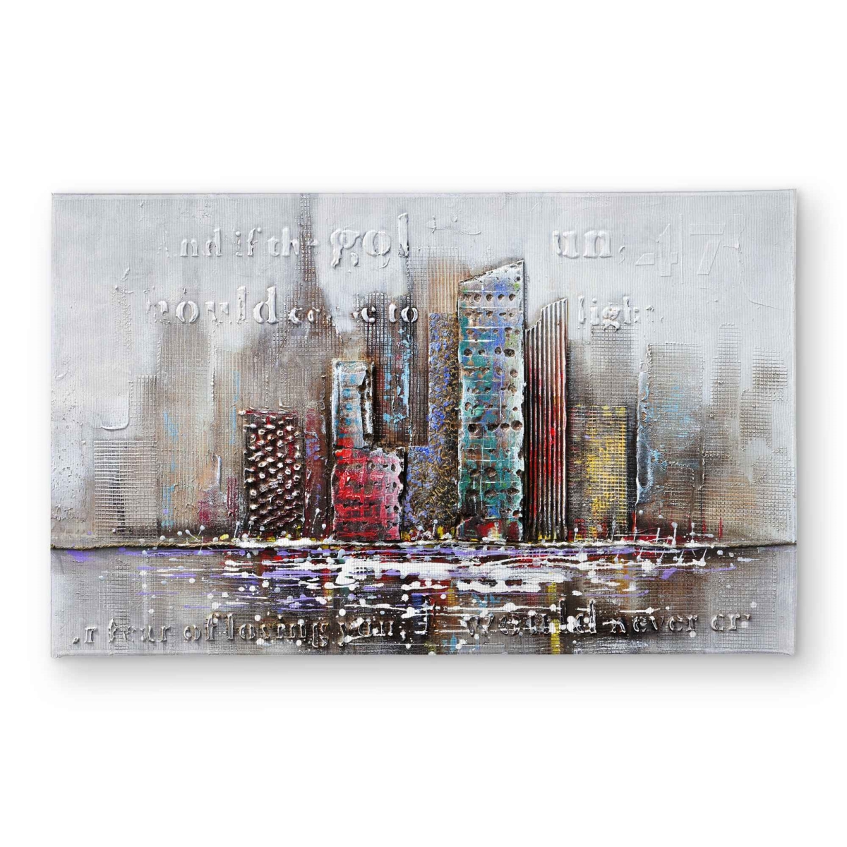 CODM2134M1WYBB 21 x 34 in. Cityscape Typography Relief Door Mat - Modern Home Decor