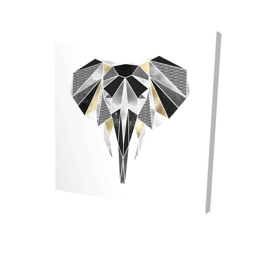 2080-3636-AN476 36 x 36 in. Geometric Elephant Canvas - Unique Home Decor Art Piece
