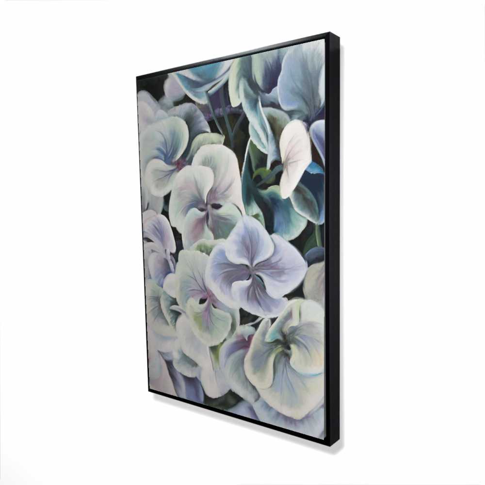 2081-3624-FL148 24 x 36 in. Colorful Hydrangea Flowers - Rustic Purple Framed Canvas