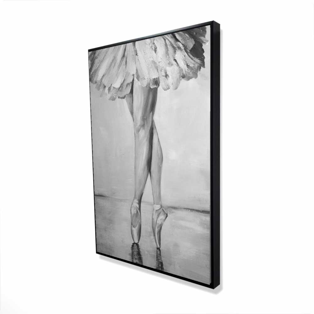 2081-3624-SP24 24 x 36 in. Ballet Classic Steps - Black Monochrome Framed Canvas Decor