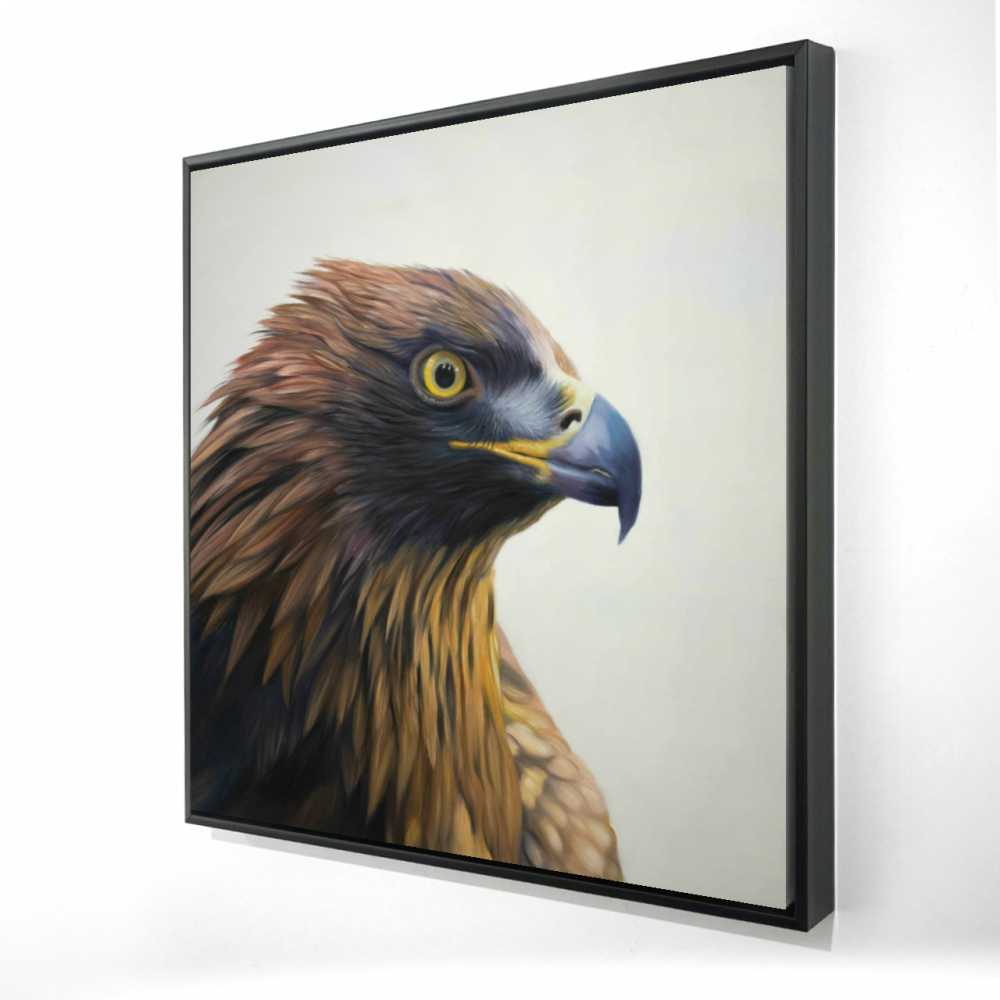 2081-3636-AN463 36 x 36 in. Brown-Headed Eagle Office Brown Framed Canvas - Home Decor