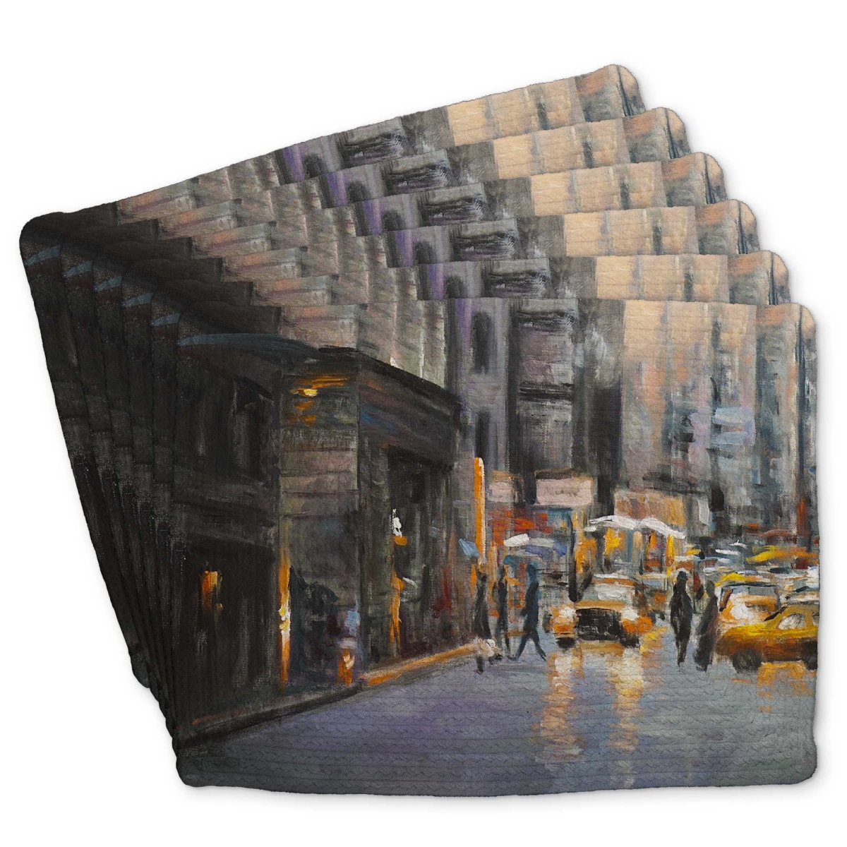 Picture of Begin Home Decor C6BP14188PT8R0 14 x 18 in. Morning in the Streets of York City Placemat - Decor - Set of 6