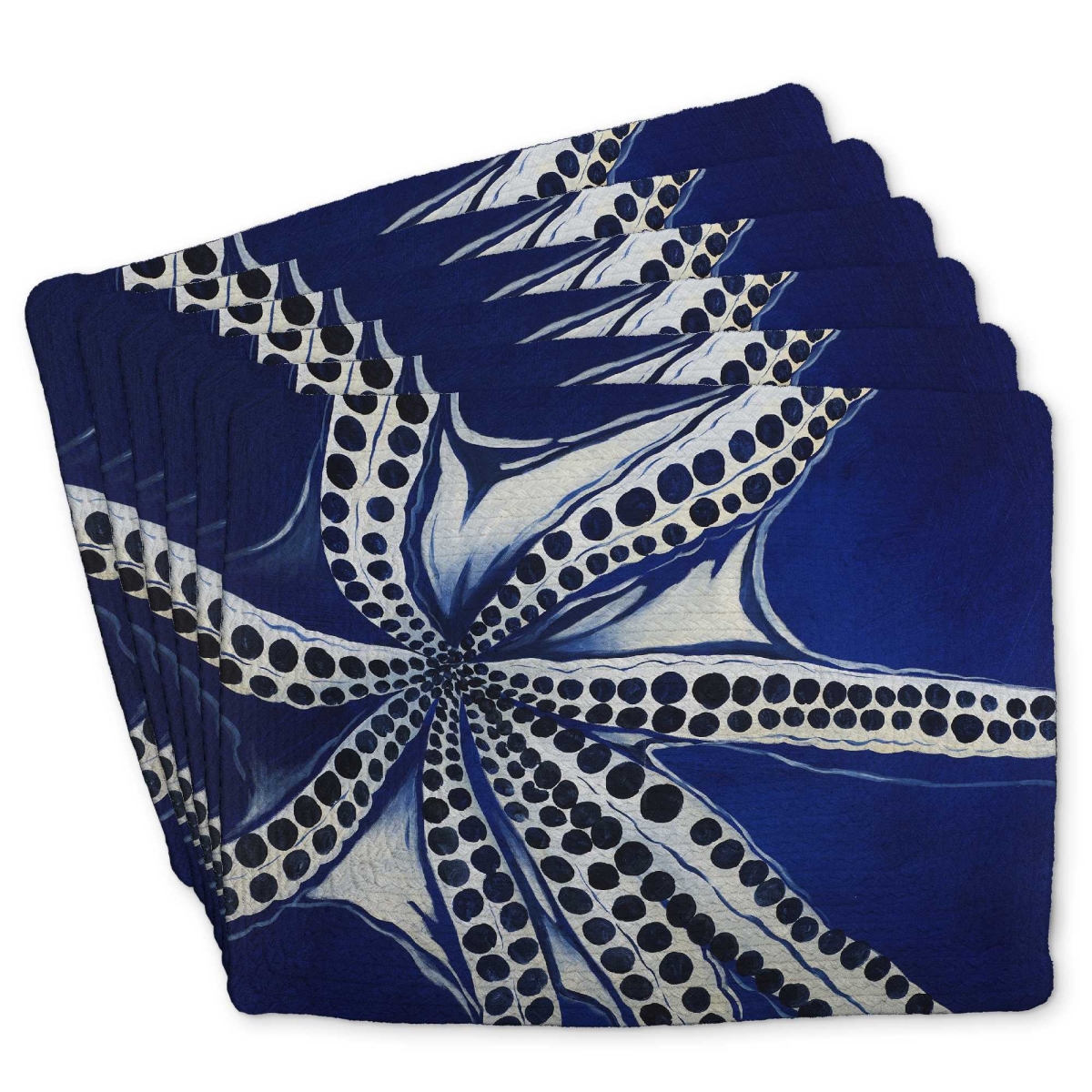 Picture of Begin Home Decor C6BP1418MH3G1Y 14 x 18 in. Swimming Octopus Braided Polyester Placemat for Home Decor - Set of 6
