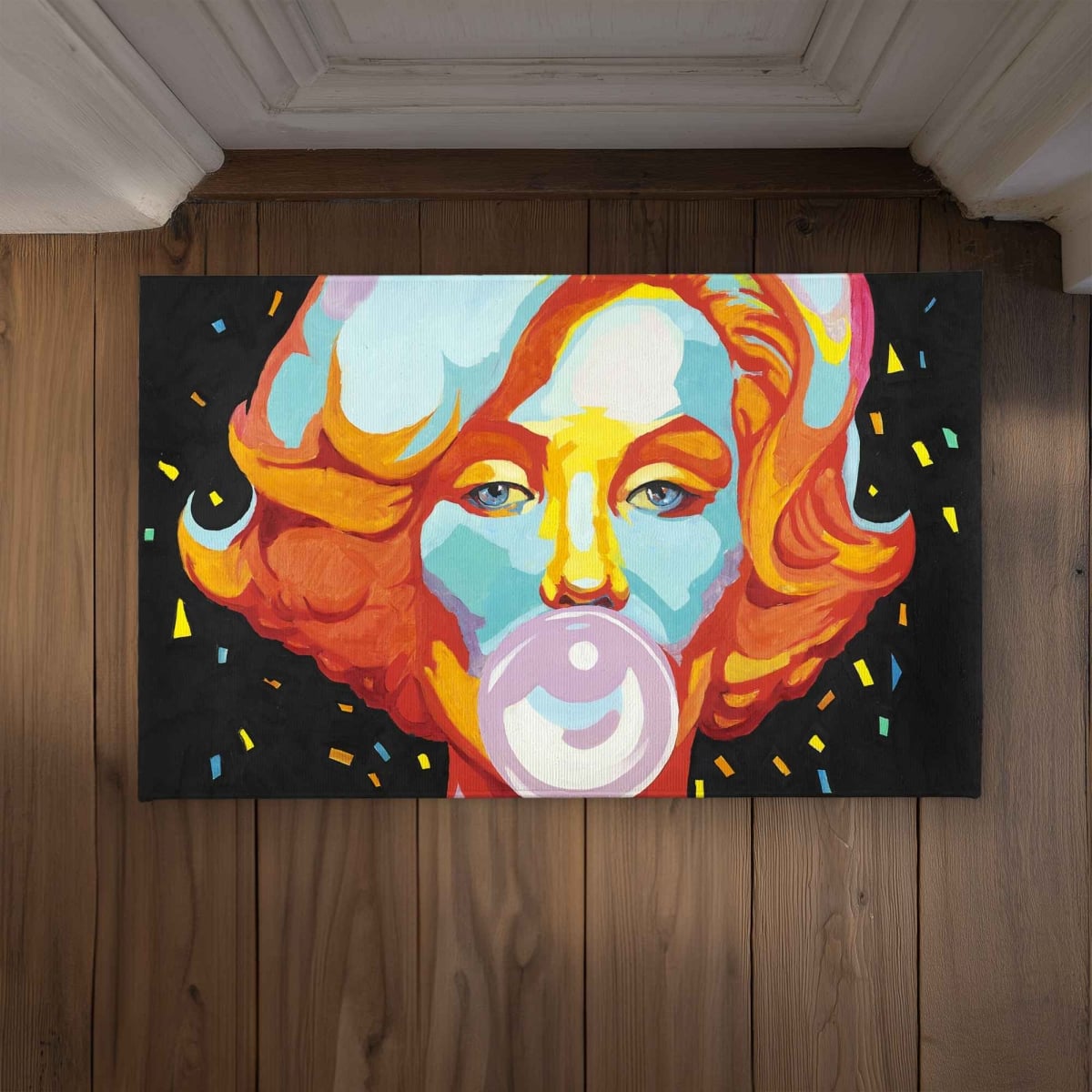 CODM2134KK45Y3 21 x 34 in. Colorful Marilyne Monroe Bubblegum Door Mat - Home Decor