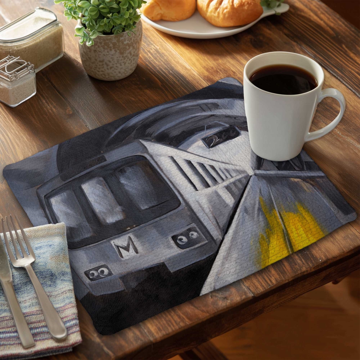 Picture of Begin Home Decor C4BP1418NU4U1D 14 x 18 in. Subway Braided Polyester Placemat - Stylish Home Decor - Set of 4