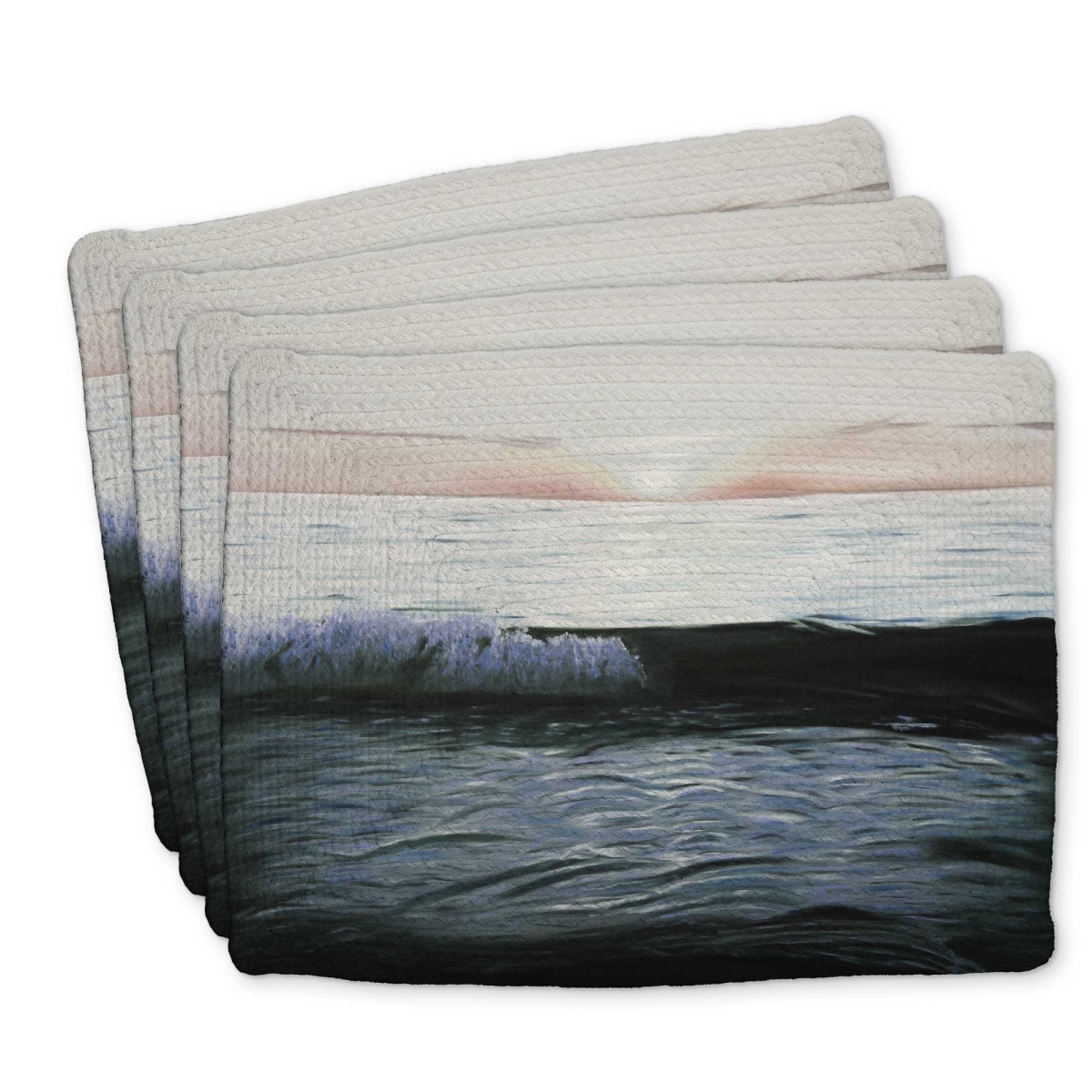 Picture of Begin Home Decor C4BP1418TOQQNJ 14 x 18 in. Desaturated Sunset Braided Polyester Placemat - Home Decor - Set of 4