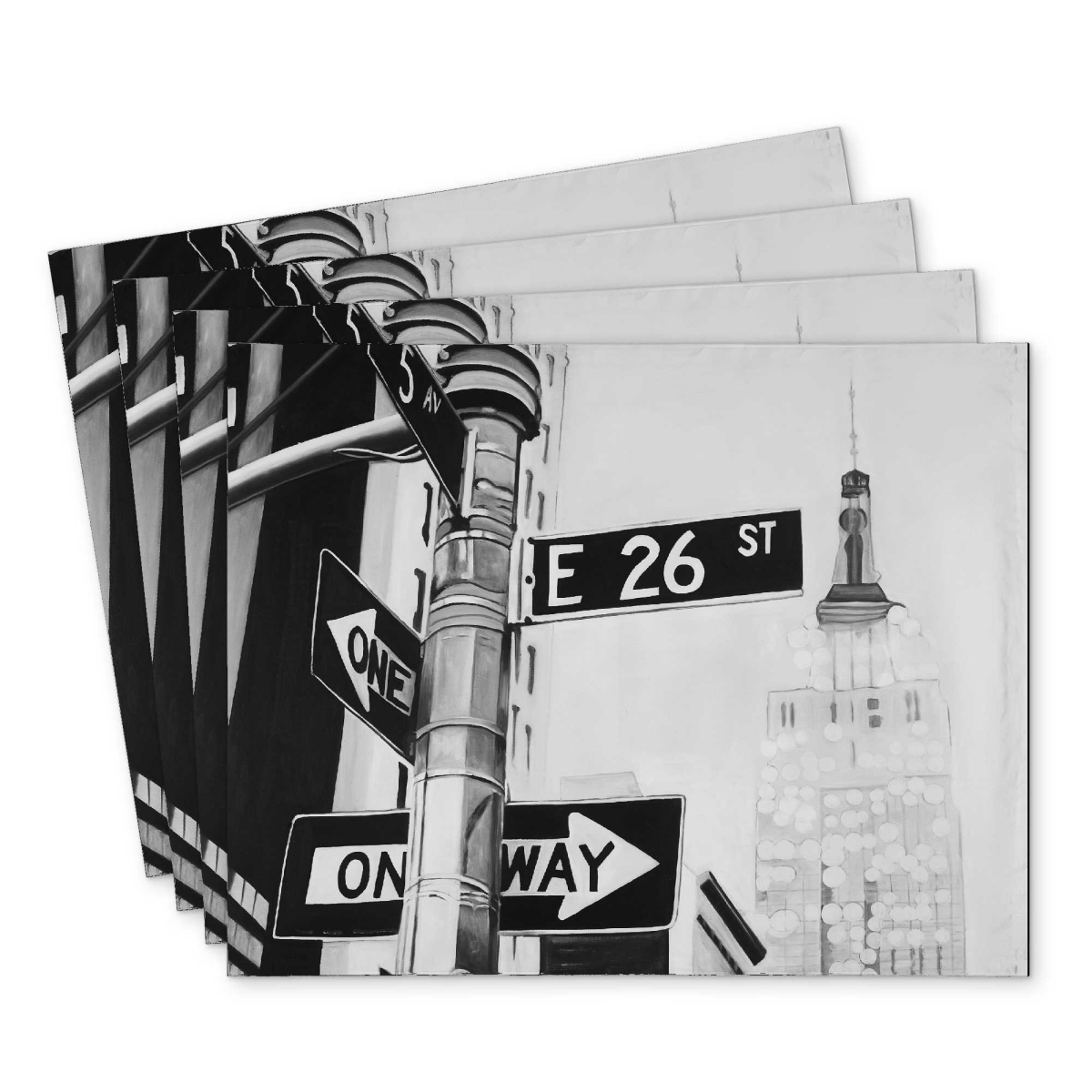 Picture of Begin Home Decor C4PP1418JN3O53 14 x 18 in. York City Street Signs Polyester Placemat for Home Decor - Set of 4