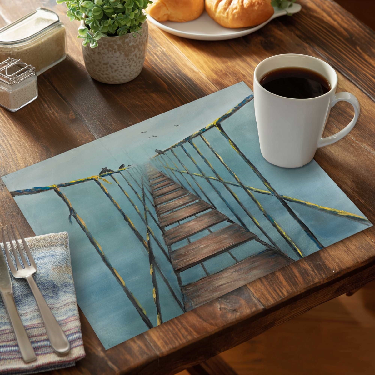 Picture of Begin Home Decor C4PP1418MNCFH2 14 x 18 in. In The Jungle Polyester Placemat - Stylish Home Decor Accent - Set of 4