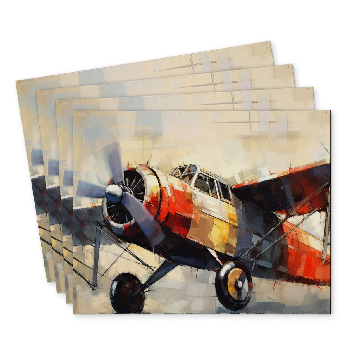 Picture of Begin Home Decor C4PP1418P8BLT8 14 x 18 in. Take Off Polyester Placemat - Stylish Home Decor Accent - Set of 4