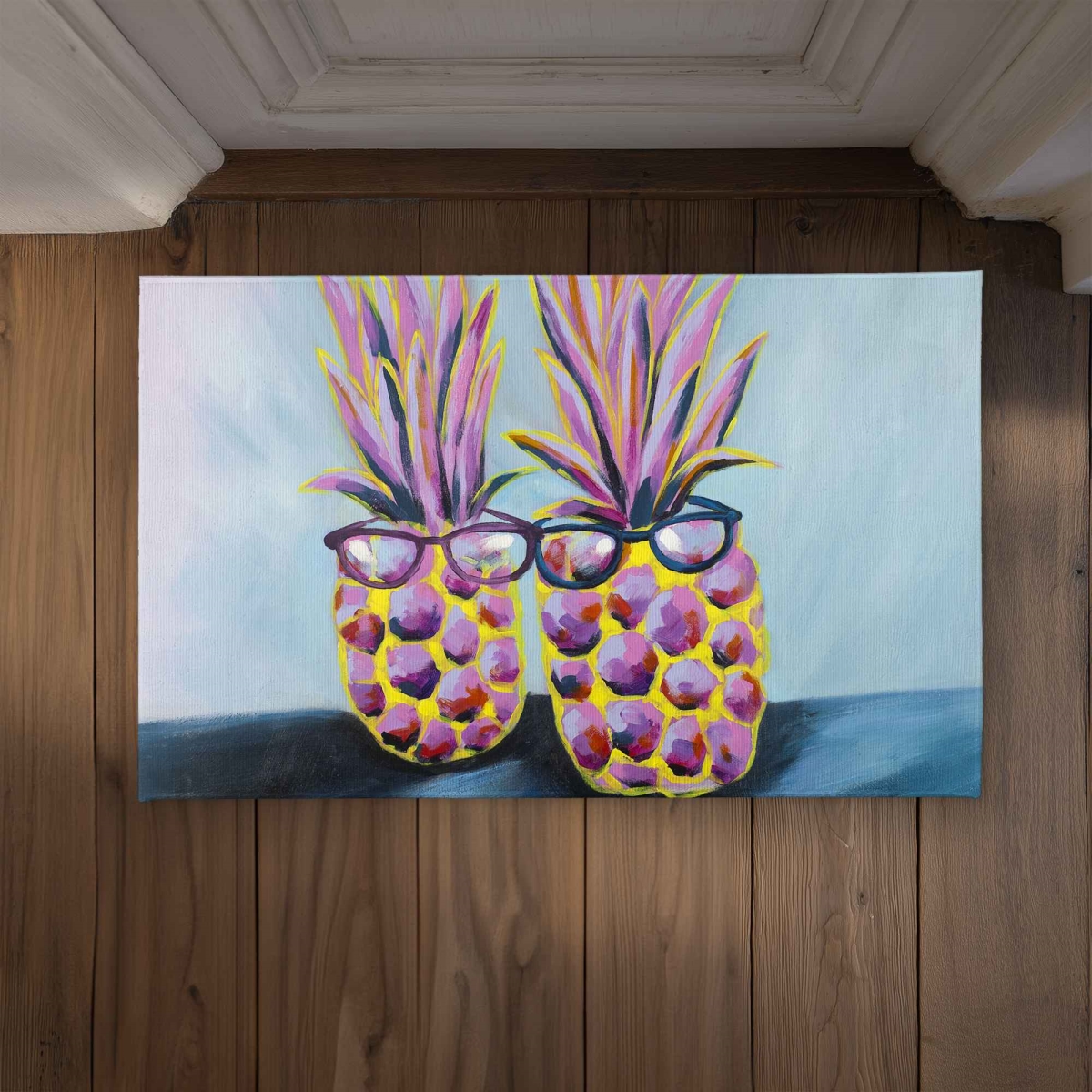 CODM2134CUG3KH 21 x 34 in. Funny Pineapples with Sunglasses Door Mat - Home Decor