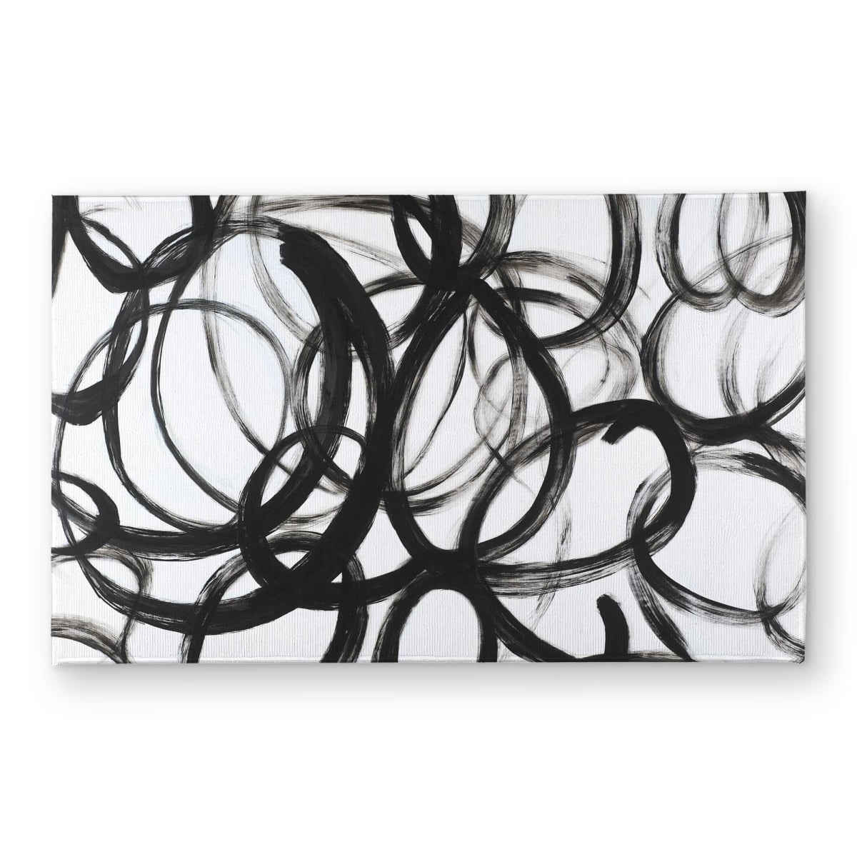 CODM2134W61424 21 x 34 in. Abstract Curly Lines Door Mat - Black & White Pattern Decor
