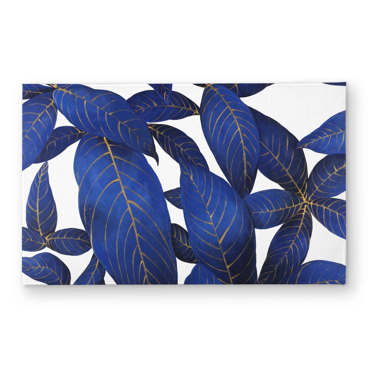 CODM2134WDND6R 21 x 34 in. Abstract Modern Blue Leaves Door Mat - Exotic Home Decor
