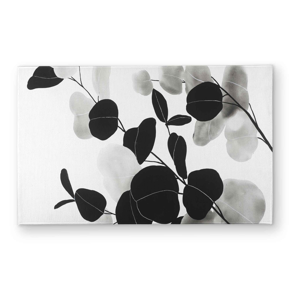 CODM2134WJU83P 21 x 34 in. Grayscale Branches with Leaves - Black & White Door Mat