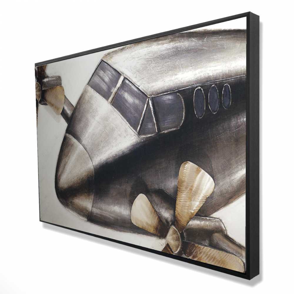 2081-2436-TR7 24 x 36 in. Airplane in Full Flight - Framed Canvas Office Aviation