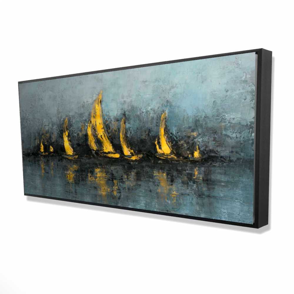 2081-2448-CO159 24 x 48 in. Set Sail - Blue Coastal Framed Canvas for Home Decor