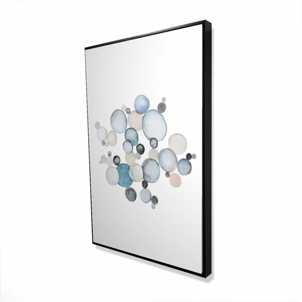 2081-3624-AB64 24 x 36 in. Round Pebbles - Minimalist Abstract Framed Canvas Art