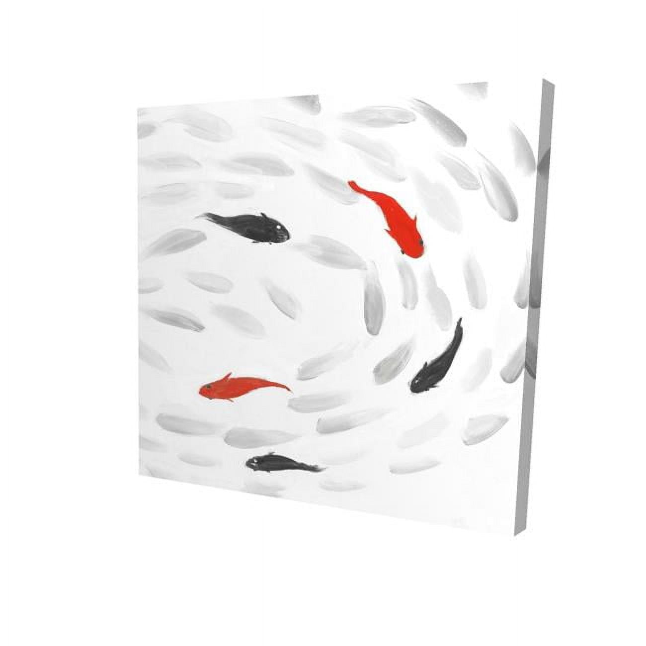 8 x 8 in. Swimming Fish Swirl-Print on Canvas