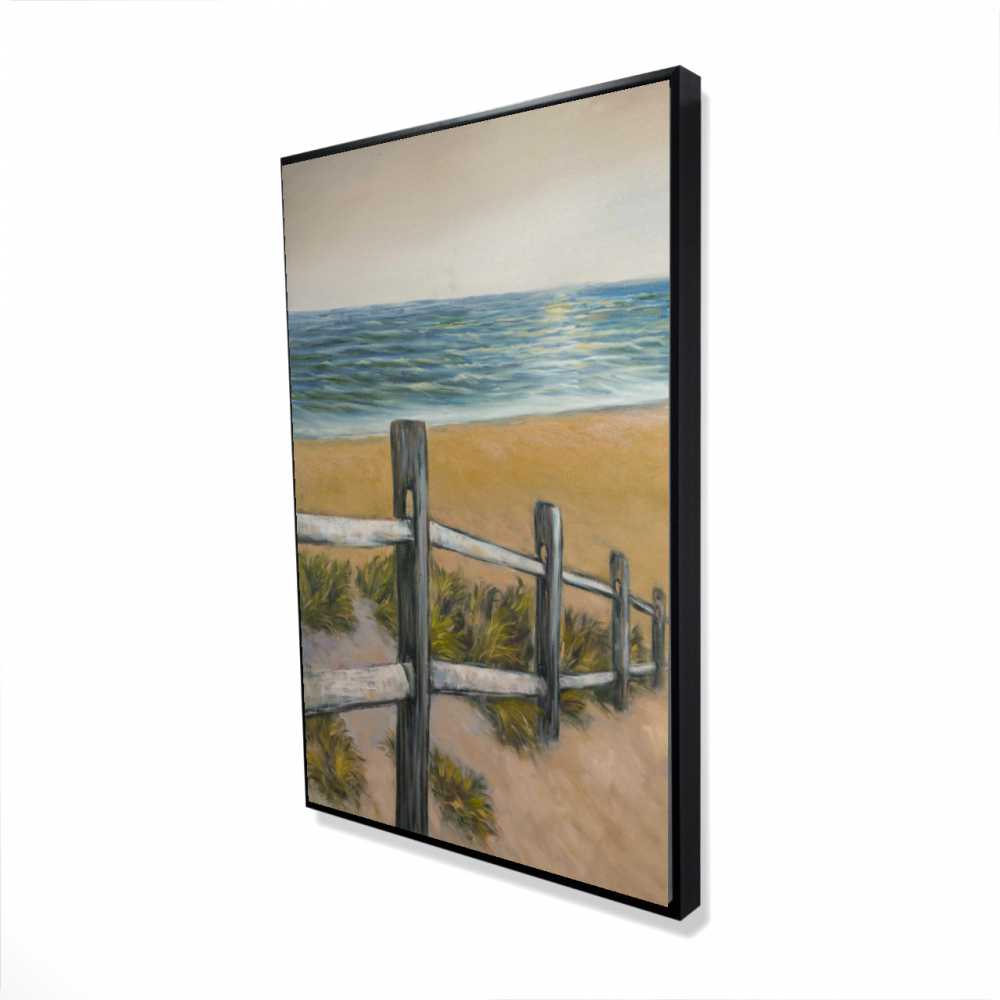 2081-3624-CO45 24 x 36 in. Quiet Seaside - Beach Beige Framed Canvas for Home Decor