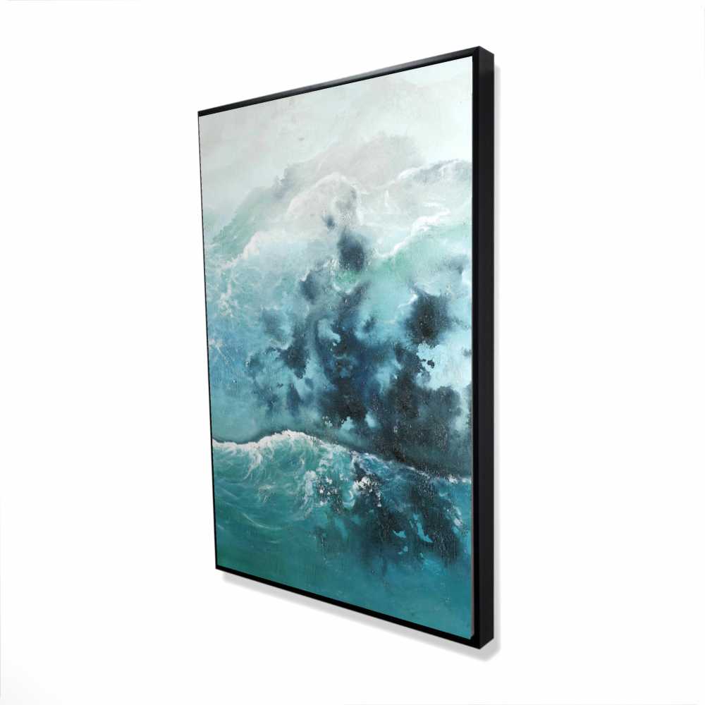2081-3624-CO59 24 x 36 in. Seaside of the Caribbean - Coastal Waves Framed Canvas Art