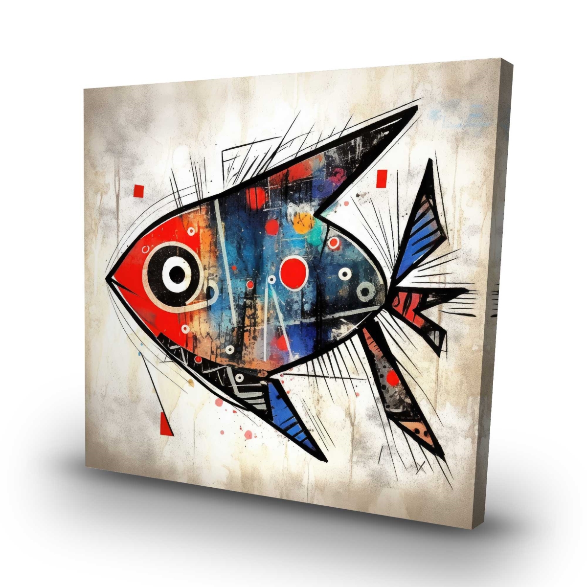C1RC323201RDTJ 32 x 32 in. Fish Gaze - Pattern Bathroom Canvas - Stylish Art